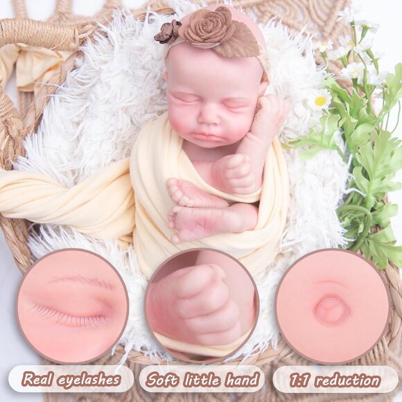 🆕 Full Body Platinum Silicone Baby Dolls Newborn Adam-Tan Reborn Baby Boy - Picture 9 of 10